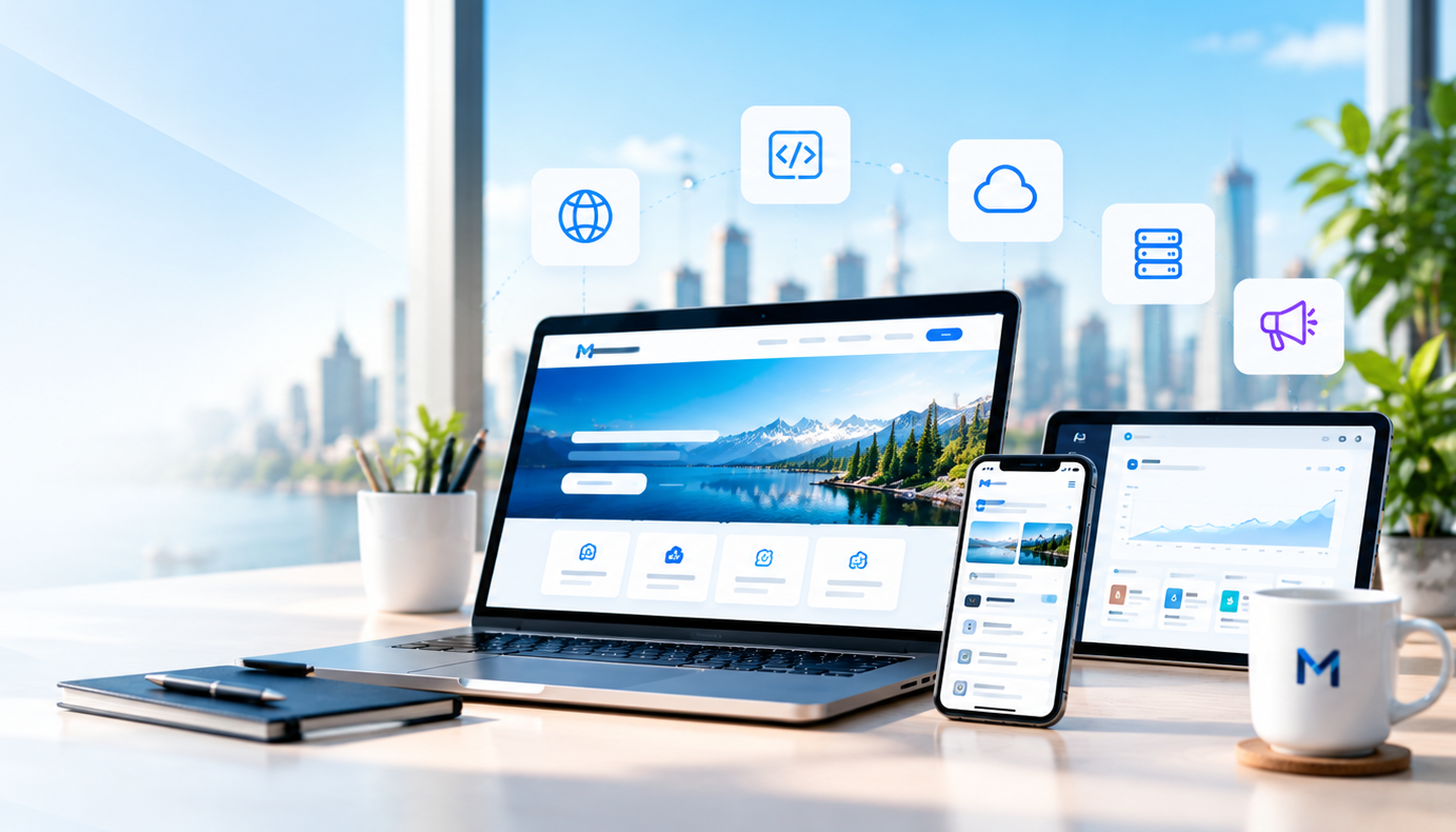 Websites and software by MRBDL on laptop, tablet and phone
